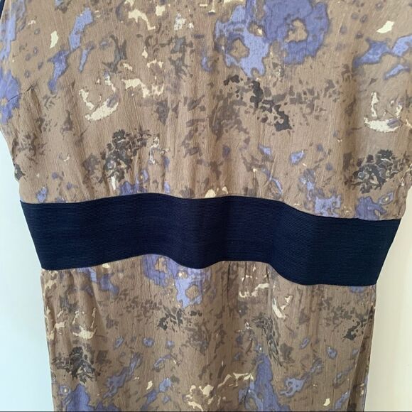 Vero Moda Caroline Brown Blue Pattern Vneck Dress - Picture 8 of 11